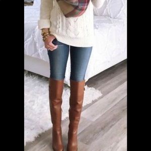 Ralph Lauren Brown Soft Leather Knee High Boots